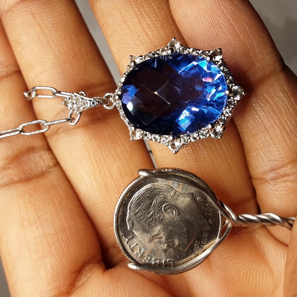 925 Genuine Color Change Fluorite and White Topaz.  FIRM. - Picture 8 of 14